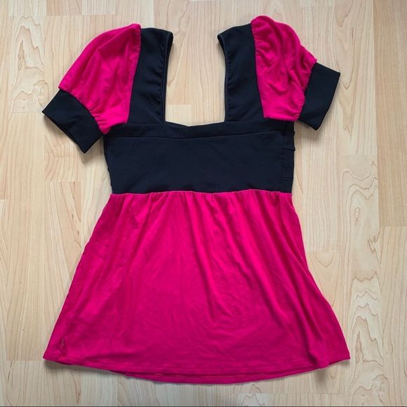 Pink & Black Foxy Jeans Blouse Size Medium - Picture 4 of 9